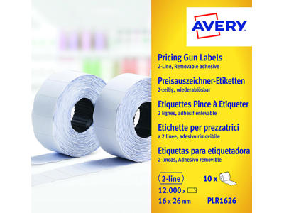 Prisetiketter, 26x16 mm, Hvid, 1200 etiketter pr rulle, Avery 