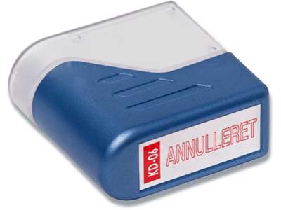 Stempel, ''Annulleret'', Rød, Fast farvepude, Deskmate 