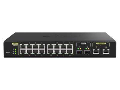 QNAP QSW-M2116P-2T2S netværksswitch Administreret L2 2.5G Ethernet Strøm over Ethernet (PoE) Sort