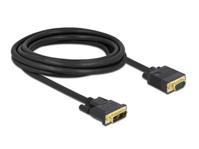 DeLOCK 86750 videokabel adapter 3 m DVI VGA (D-Sub) Sort