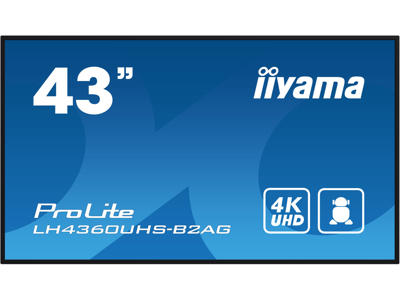 iiyama LH4360UHS-B2AG skilte display Digital A-tavle 108 cm (42.5") LED Wi-Fi 500 cd/m² 4K Ultra HD Sort Indbygget processer Android 11 24/7