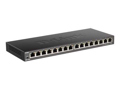 D-Link DGS-1016S netværksswitch Ikke administreret Gigabit Ethernet (10/100/1000) Sort