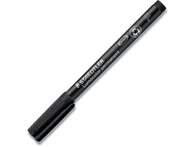 Marker, Rund spids, 0.6 mm, Sort, Staedtler Lumocolor 318 F