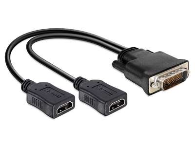 DeLOCK 65280 videokabel adapter 0,25 m DMS 2 x HDMI Sort