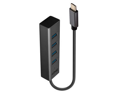 Lindy 43325 interface hub USB 3.2 Gen 1 (3.1 Gen 1) Type-C 5000 Mbit/s Grå