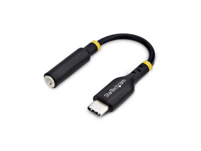 StarTech.com USBCAUDIO2 kabel kønsskifter USB Type-C 2.0 3,5 mm Sort