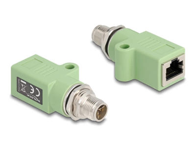 DeLOCK 60681 kabel kønsskifter M12 RJ45 Grøn