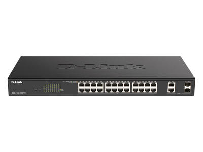 D-Link DGS-1100-26MPV2 netværksswitch Administreret L2 Gigabit Ethernet (10/100/1000) Strøm over Ethernet (PoE) Sort