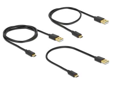 DeLOCK 83680 USB-kabel USB 2.0 USB A Micro-USB B Sort