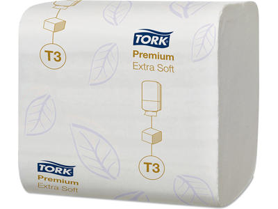 Toiletpapir, I ark, 2 lag, 7560 ark, Tork Premium Extra Soft T3