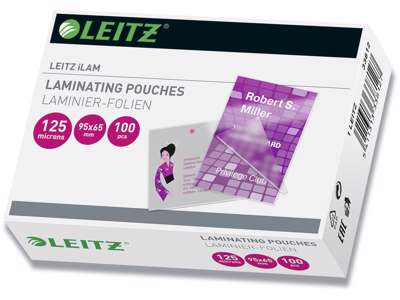 Lamineringslommer, 65x95 mm, 125 micron, 100 stk, Leitz iLam Gloss