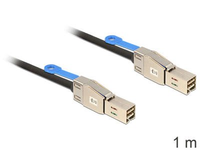 DeLOCK 83394 Serial Attached SCSI (SAS)-kabel 1 m Sort, Sølv