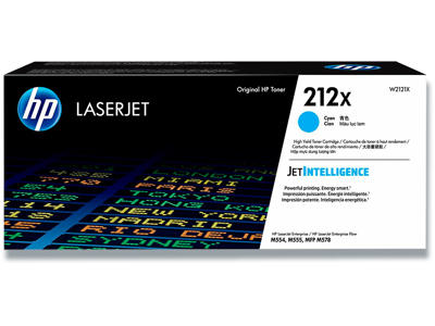 Toner, 212X, Cyan-blå, 10.000 sider, HP W2121X