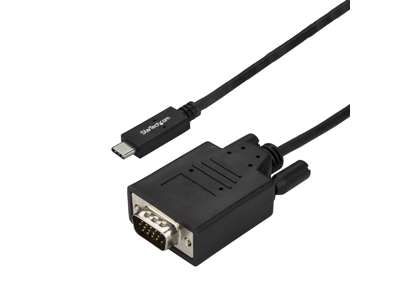 StarTech.com CDP2VGA3MBNL videokabel adapter 3 m USB Type-C VGA (D-Sub) Sort