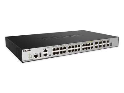 D-Link DGS-3630-28TC Administreret L3 Gigabit Ethernet (10/100/1000) 1U Sort