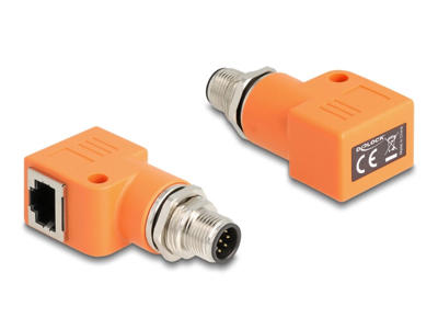 DeLOCK 60627 kabel kønsskifter M12 RJ45 Orange