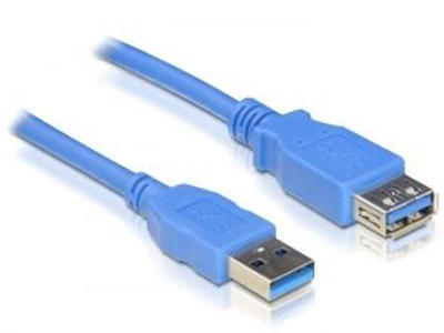 DeLOCK USB 3.0-A male-female - 5m USB-kabel USB A Blå