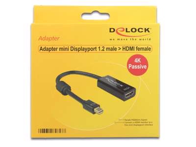 DeLOCK 62613 videokabel adapter 0,2 m Mini DisplayPort HDMI Type A (Standard) Sort