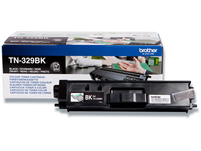 Toner, TN329BK, Black-sort, 6.000 sider, Brother 