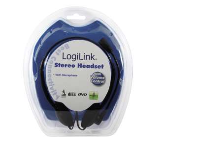 LogiLink Stereo Headset Earphones with Microphone Ledningsført Opkald/musik Sort