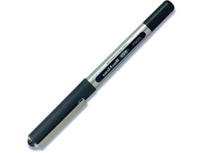 Rollerball pen, 0.5 mm, 0.2 mm, Sort, uni-ball Eye Micro UB-150-46