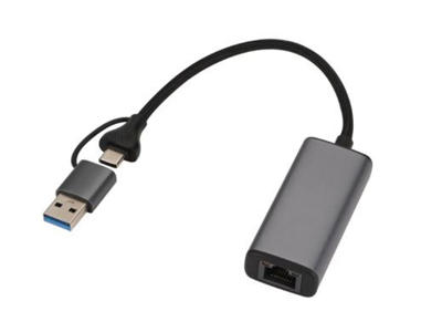 Microconnect MC-USBACNET2.5G kabel kønsskifter USB C RJ-45 Sort