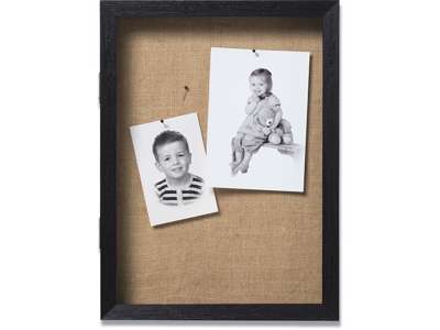 Fotoramme, 30x40 cm, Brun-Sort, Hessian med sort MDF ramme, Naga 