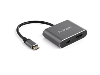 StarTech.com CDP2HDMDP USB grafisk adapter 3840 x 2160 pixel Sort, Grå