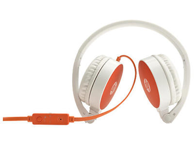 HP H2800 Headset Ledningsført Opkald/musik Orange, Hvid