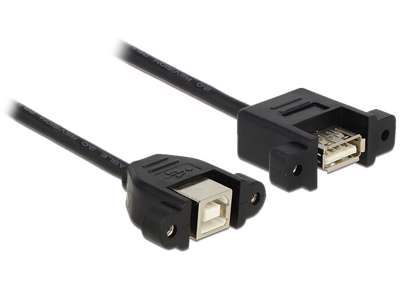 DeLOCK USB 2.0 B/A, 0.25m USB-kabel 0,25 m USB B USB A Sort