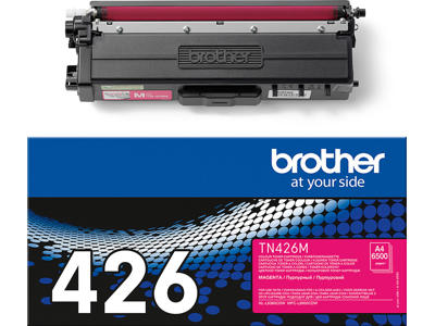 Toner, TN426M, Magenta-rød, 6.500 sider, Brother 