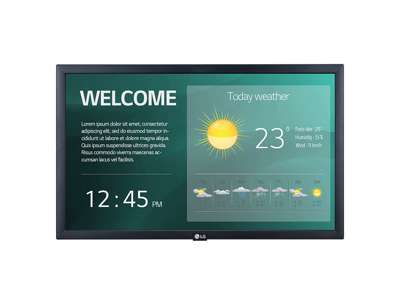 LG 22SM3G-B skilte display Digital fladpaneldisplay 54,6 cm (21.5") IPS Wi-Fi 250 cd/m² Fuld HD Sort Indbygget processer 16/7