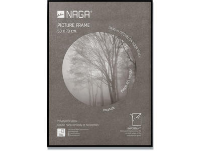 Fotoramme, 50x70 cm, Sort, Aluminium, Naga