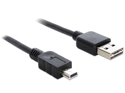 DeLOCK 1m USB 2.0 A - mini USB m/m USB-kabel USB A Mini-USB A Sort