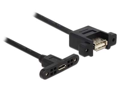 DeLOCK 1m, USB2.0 Micro-B/USB2.0-A USB-kabel USB A Micro-USB B Sort