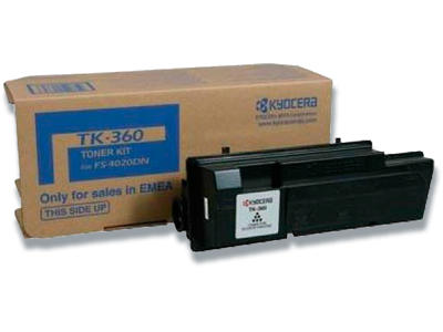 Toner, TK-360, Black-sort, 20.000 sider, Kyocera 