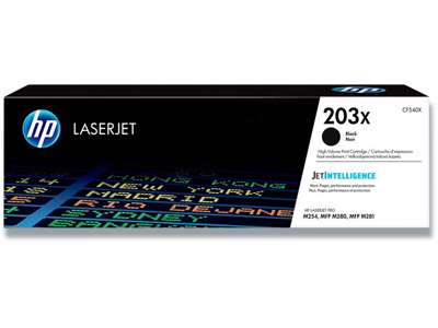 Toner, 203X, Black-sort, 3.200 sider, HP CF540X