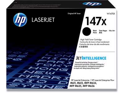 Toner, 147X, Black-sort, 25.200 sider, HP W1470X