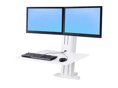 Ergotron WorkFit SR skærmbeslag og -stativer 61 cm (24") Skrivebord Hvid