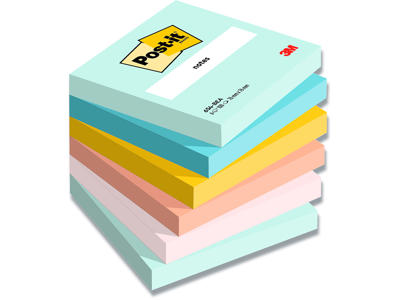 Memonotes, 76x76 mm, Assorteret Beachside, 6 blokke, Post-it 