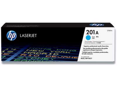 Toner, 201A, Cyan-blå, 1.400 sider, HP CF401A