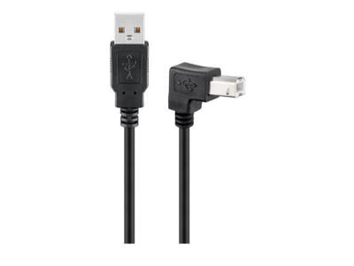 Microconnect USBAB2ANGLED USB-kabel USB 2.0 2 m USB A USB B Sort