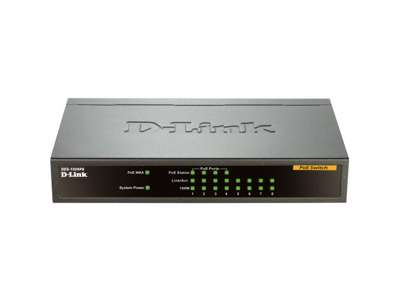 D-Link DES-1008PA netværksswitch Ikke administreret Fast Ethernet (10/100) Strøm over Ethernet (PoE) Sort