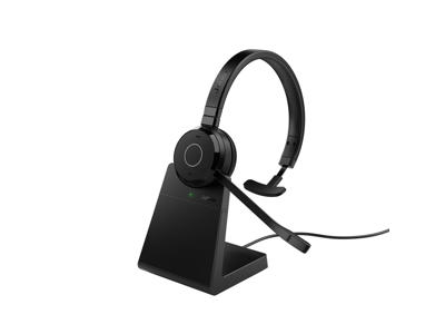 Jabra Evolve 65 TE Headset Kabel & trådløs Kontor/Callcenter USB Type-A Bluetooth Opladningsstativ Sort