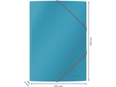 Samlemappe, 3 klapper, 2 elastikker, Rolig blå, Leitz Cosy 