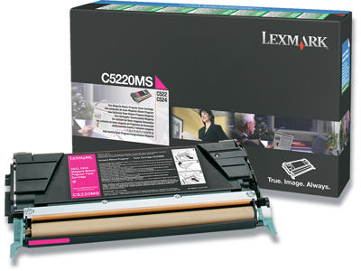 Toner, C5220MS, Magenta-rød, 3.000 sider, Lexmark 