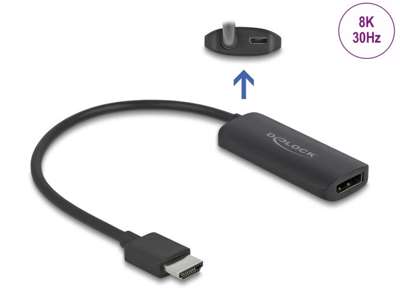 DeLOCK 64213 videokabel adapter 0,18 m HDMI Type A (Standard) DisplayPort + Micro-USB Sort