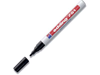 Paint marker, 1-2 mm, Sort, Rund spids, Edding Paint 751