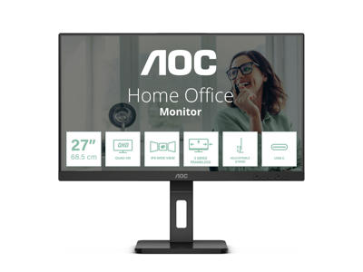 AOC Q27P3CV computerskærm 68,6 cm (27") 2560 x 1440 pixel Quad HD LED Sort