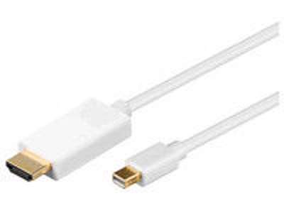 Microconnect MDPHDMI1 videokabel adapter 1 m HDMI Type A (Standard) Mini DisplayPort Hvid